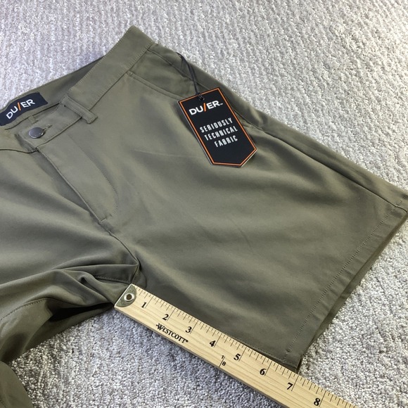DU/ER Nustretch Shorts Thyme Green Technical Performance Mens Size 32 NWT - Picture 16 of 16